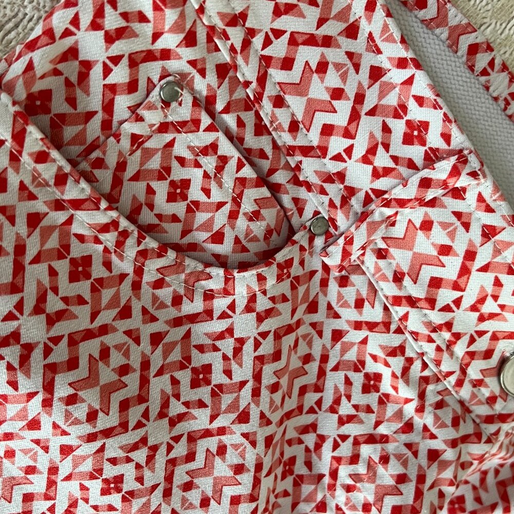 Verve Blues Pants Red White Ankle Comfort Waist Mid Rise Women - Picture 5 of 6